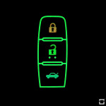 Leder Schlüssel Cover passend für Nissan Schlüssel schwarz LEUCHTEND! LEK2-N6-1