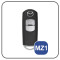 Leder Schlüssel Cover passend für Mazda Schlüssel schwarz LEUCHTEND! LEK2-MZ1-1