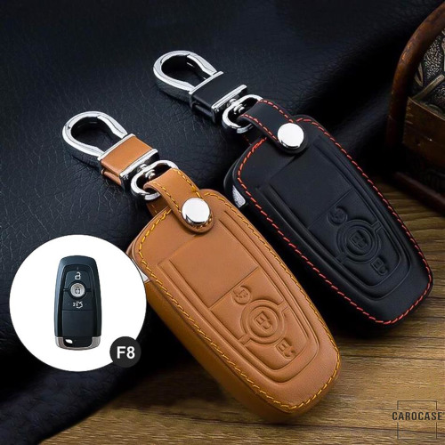 Leather key fob cover case fit for Ford F8 remote key