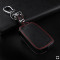 Leder Schlüssel Cover passend für Volkswagen, Audi, Skoda, Seat Schlüssel schwarz LEUCHTEND! LEK2-V3-1
