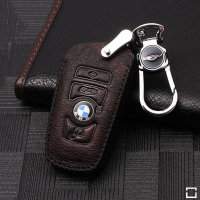 Premium Leder Schlüsselhülle / Schutzhülle (LEK13) passend für BMW Schlüssel inkl. Karabiner