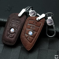 Leather key fob cover case fit for BMW B6, B7 remote key