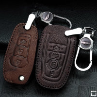 Leather key fob cover case fit for Ford F2 remote key