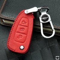 Leather key fob cover case fit for Ford F4 remote key