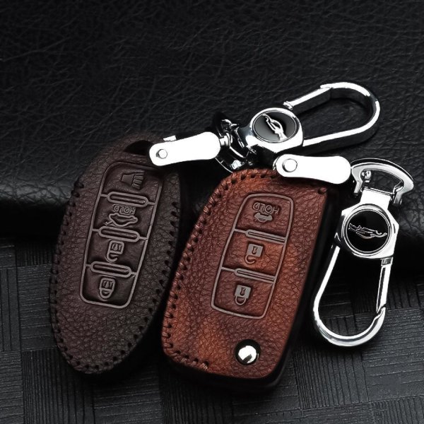 RUSTY Leder Schlüssel Cover passend für Nissan Schlüssel  LEK13-N2