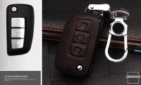 Leather key fob cover case fit for Nissan N2 remote key