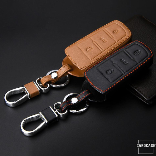 Leder Schlüssel Cover passend für Volkswagen Schlüssel V6