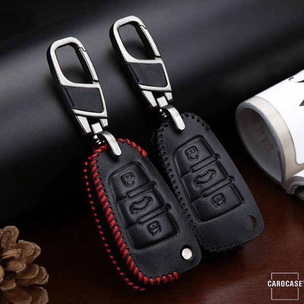 Leder Schlüssel Cover passend für Audi Schlüssel AX3