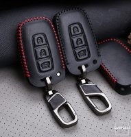 Leather key fob cover case fit for Hyundai D3 remote key