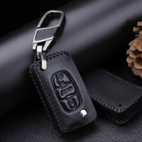 Leather key fob cover case fit for Citroen, Peugeot PX1...