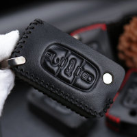 Leather key fob cover case fit for Citroen, Peugeot PX2...