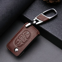 Leather key fob cover case fit for Citroen, Peugeot PX2 remote key