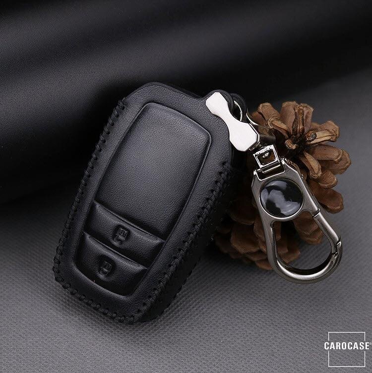 Leder Schlüssel Cover passend für Toyota Schlüssel T3 Premium Autoschlüssel Schutzhülle - Detailansicht 3