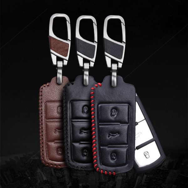 Leder Schlüssel Cover passend für Volkswagen Schlüssel V5