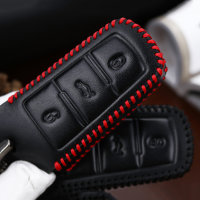 Leather key fob cover case fit for Volkswagen V6 remote key