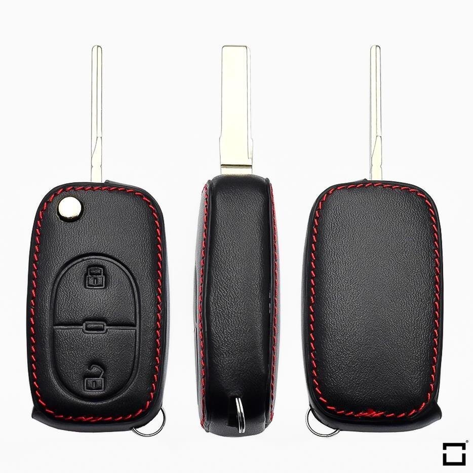 Leder Schlüssel Cover passend für Audi Schlüssel AXN Premium Schutzhülle Autoschlüssel Case