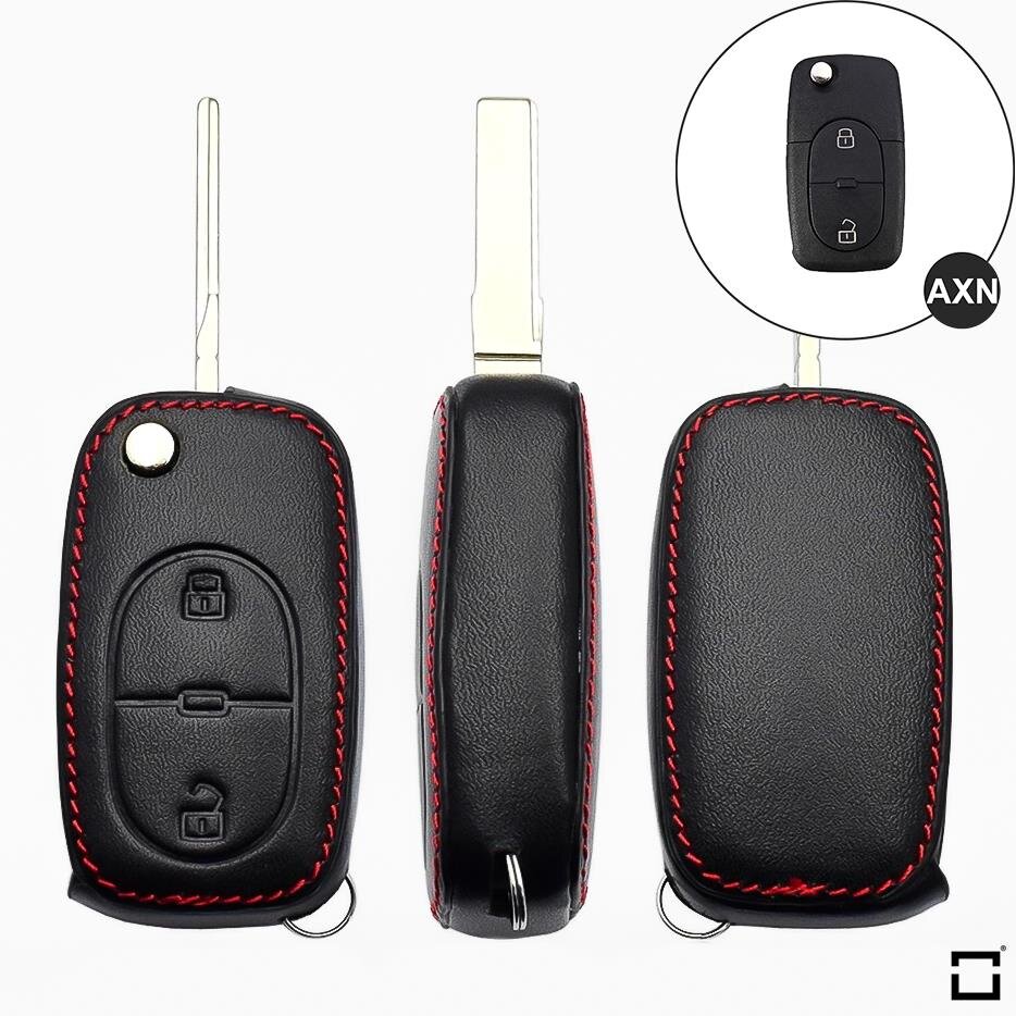Leder Schlüssel Cover passend für Audi Schlüssel AXN