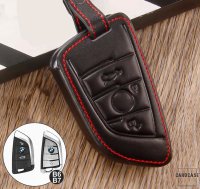 Leather key fob cover case fit for BMW B6 remote key