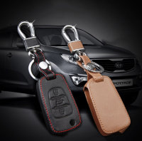 Leather key fob cover case fit for Hyundai, Kia D5 remote...