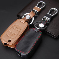 Leather key fob cover case fit for Hyundai, Kia D5X...