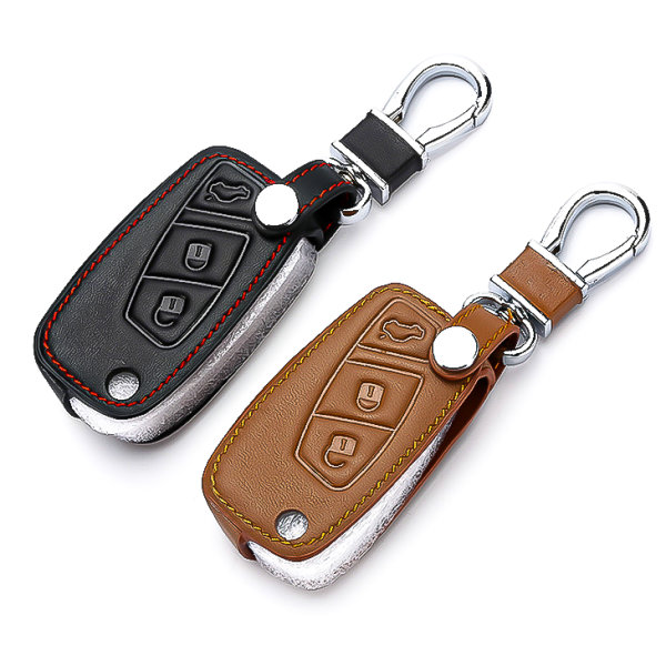 Leder Schlüssel Cover passend für Fiat Schlüssel FT1