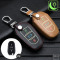 Coque de clé de Voiture en cuir compatible avec Opel, Toyota, Citroen, Peugeot clés inkl. Karabiner (LEK2-P2)