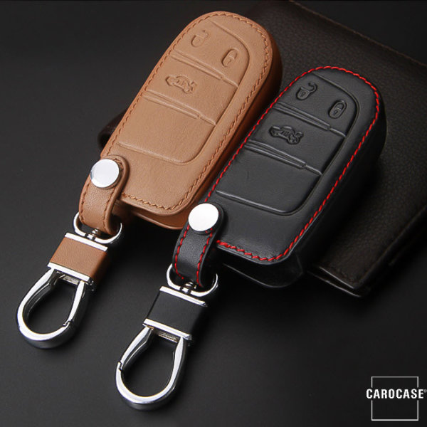 Leder Schlüssel Cover passend für Jeep, Fiat Schlüssel J5