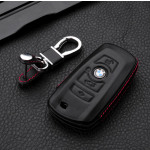 Leather key fob cover case fit for BMW B4, B5 remote key...
