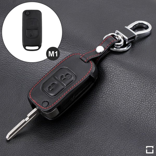 Leather key fob cover case fit for Mercedes-Benz M1 remote key, 10,95 €
