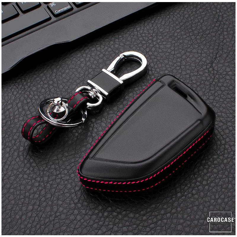 schwarz Leder Hartschalen Cover Case Etui passend für BMW Schlüssel Key 