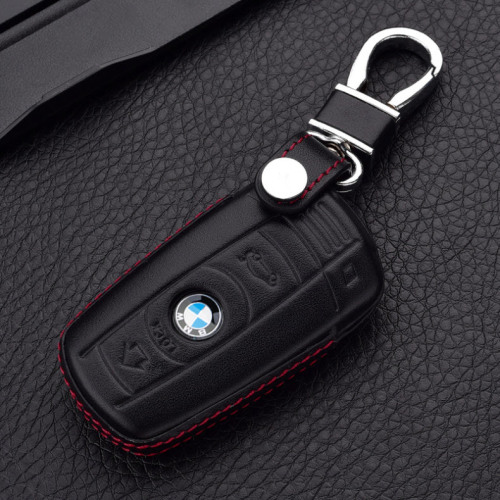 Leather key fob cover case fit for BMW B3X remote key black
