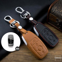 Leather key fob cover case fit for Mercedes-Benz M9...