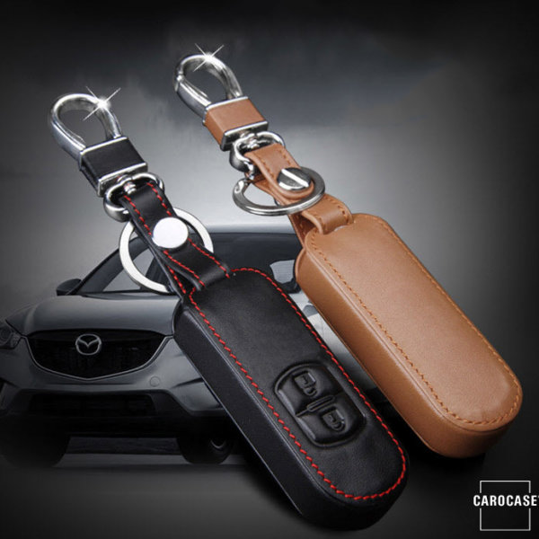 Leder Schlüssel Cover passend für Mazda Schlüssel MZ1