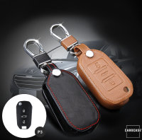 Leather key fob cover case fit for Opel, Citroen, Peugeot...