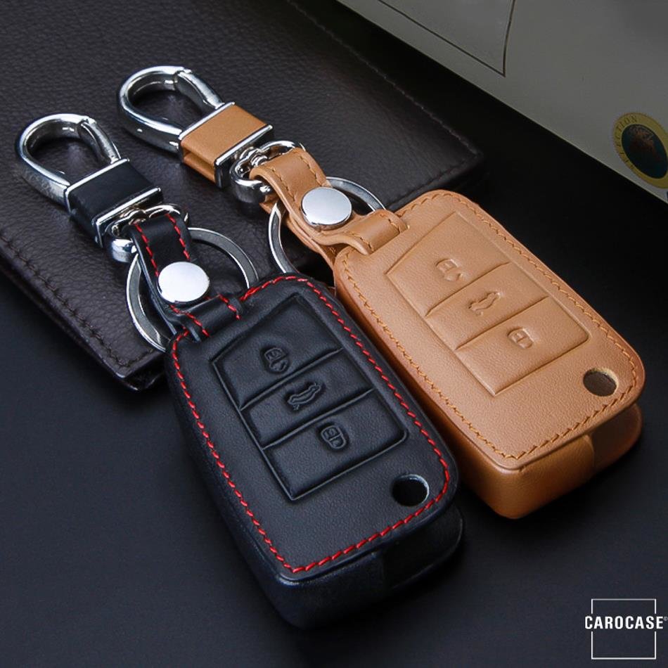 Leder Schlüssel Cover passend für Volkswagen, Audi, Skoda, Seat Schlü,  10,95 €