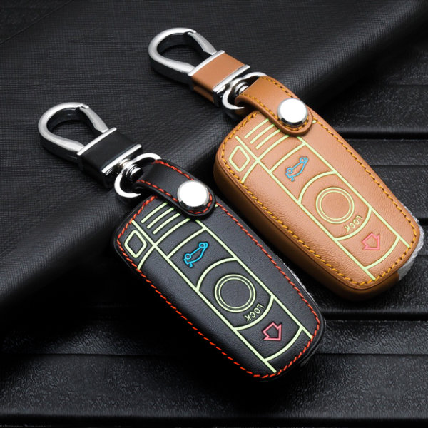 Leather key fob cover case fit for BMW B3, B3X remote key