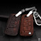 Coque de protection en cuir pour voiture Volkswagen, Audi, Skoda, Seat clé télécommande V3, V3X
