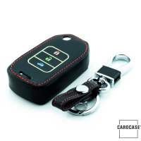 Coque de clé de Voiture en cuir compatible avec Honda clés inkl. Karabiner (LEK2-H10)