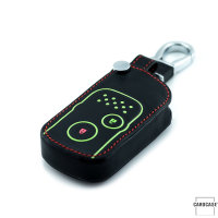 Coque de clé de Voiture en cuir compatible avec Honda clés inkl. Karabiner (LEK2-H7)