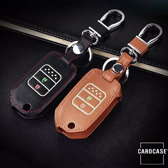 Leder Schlüssel Cover passend für Honda Schlüssel  LEUCHTEND! LEK2-H9