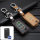 Leder Schlüssel Cover passend für Citroen, Peugeot Schlüssel  LEUCHTEND! LEK2-PX2