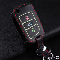 Leather key fob cover case fit for Volkswagen, Audi, Skoda, Seat V3 remote key