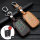 Leder Schlüssel Cover passend für Volkswagen, Skoda, Seat Schlüssel  LEUCHTEND! LEK2-V4