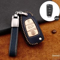 Premium Leather key fob cover case fit for Audi AX3...