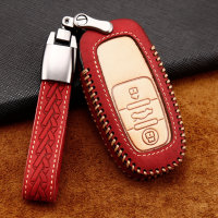 Premium Leather key fob cover case fit for Audi AX4...