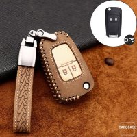 Premium Leather key fob cover case fit for Opel OP5...