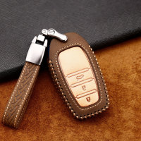 Premium Leder Cover passend für Toyota Autoschlüssel inkl. Lederband und Karabiner  LEK31-T4