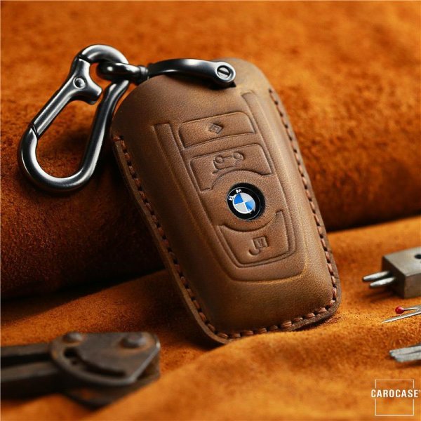 PREMIO Leder Schlüssel Cover passend für BMW Schlüssel  LEK33-B4, B5