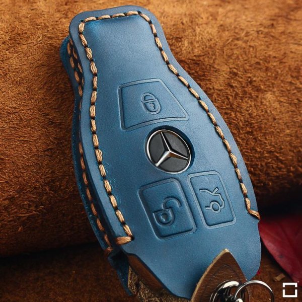 PREMIO Leder Schlüssel Cover passend für Mercedes-Benz Schlüssel  LEK33-M8