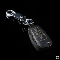 Leder Schlüssel Cover inkl. Karabinerhaken passend für  Schlüssel  LEK37-AX3